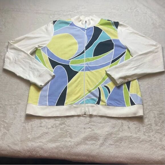 Liz Claiborne Jackets & Blazers - Liz Claiborne White With Color Block Front Zip Jacket Size XL
